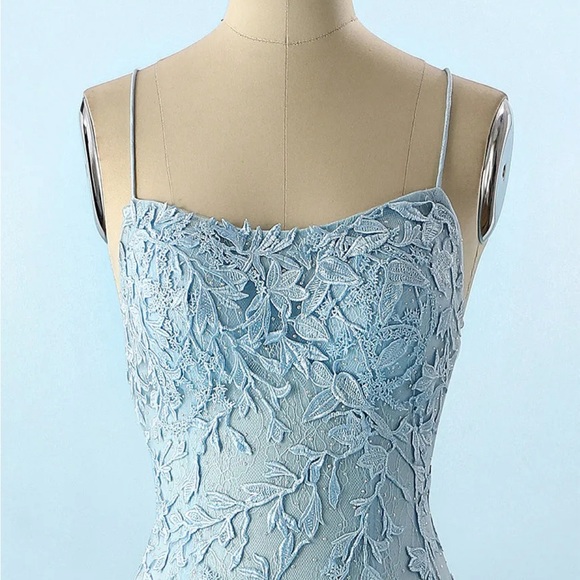 Berlinnova Mermaid Blue Long Prom Dress Backless - Picture 3 of 3